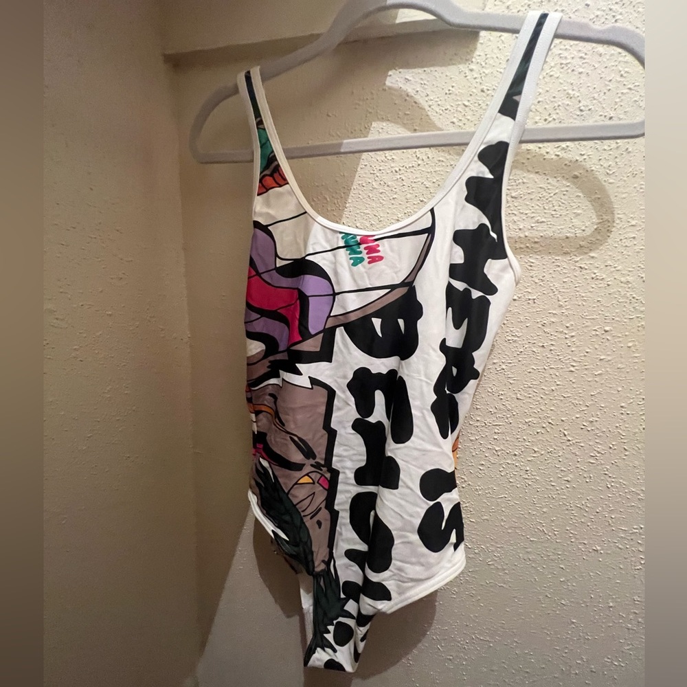 White print adidas bodysuit size L NWT